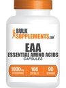 BulkSupplements.com Essential Amino Asits Capsules (EAA) - Amino Asits Supplement - EAAs replicas - EAA Capsules - 1000 mg Service - 90 Day Supply (180 Gelatin Capsules)