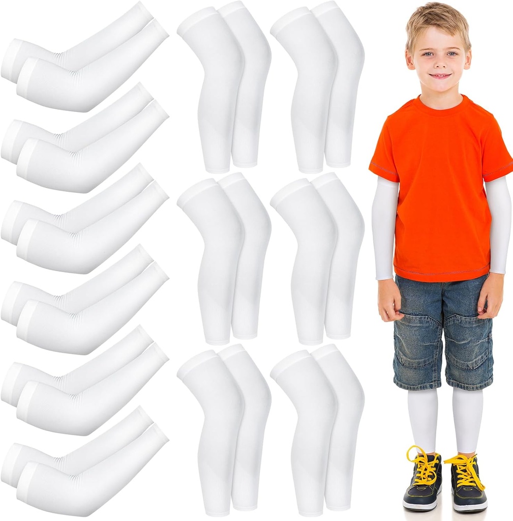 Panitay 6 Eczema Arm ve Leg Kolları Sörek El Yıkama Kolları Diz Soğuk Eczema Boyası ve Wet Terapi (Kid,Beyaz)