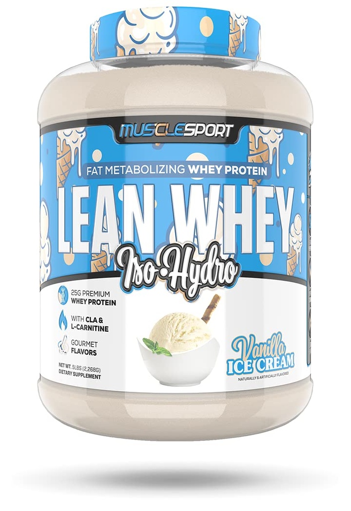 Kassport Lean Whey RevolutionTM Protein Toz - Whey proteini - Low Calorie, Low Carb, Low Fat, İnanılmaz Flavors - Scoop için 25g Protein - 5lb Vanilla Buz Kremi