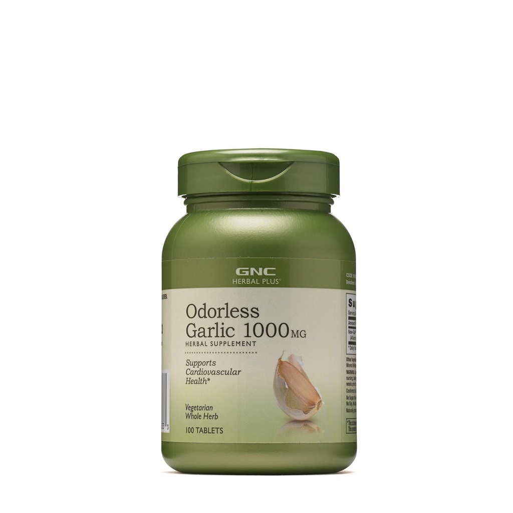 GNC Herbal Plus Odorless, 1000 mg Supplement, Vegetarian, Supports Cardiovascular Health, 100 Hizmet