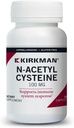 Kirkman N-Acetyl Cysteine100 mg - Hipoallerjen || NAC || 100 Vegetarian Capsules || Gluten and Casein Free || Antioksi || Supports Immune Response System.