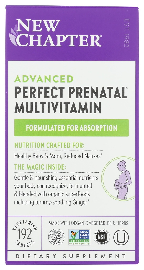 Yeni Bölüm Perfect Prenatal Vitaminler, Organik Prenatal Vitaminler, Sağlıklı Bebek ve Anne için Metaller - Folate (Methylfolate), Iron, Vitamin D3, Tüm Gıdalar ve Probiyotik ile Fermented, 192 sayı