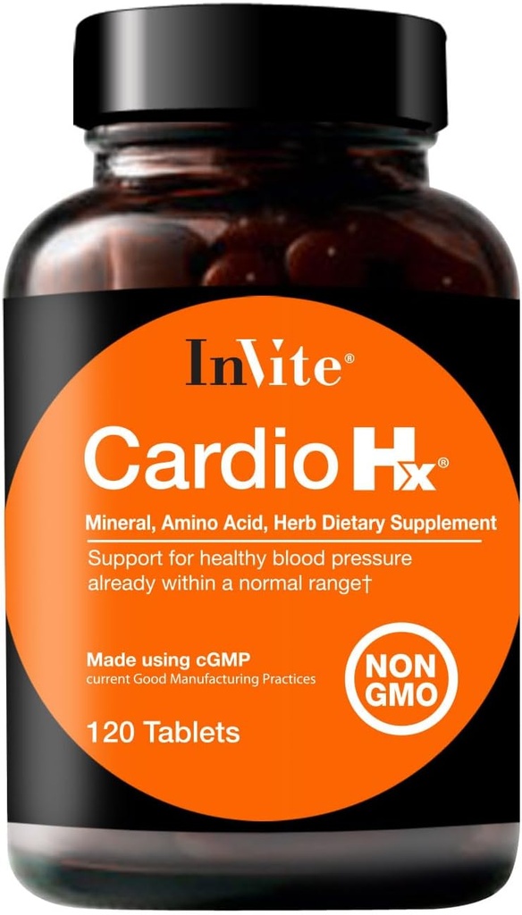 InVite Health Cardio Hx® - Circulatory, Heart and Cardiovascular Health - Contains Magnezyum, Taurine, Hawthorn Berry - 120 Tabletler
