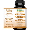 SHIFAA NUTRITION Halal Steel Supplement w/Vitamin D3 | Kalsiyum 1000 mg, Magnezyum 500 mg | 30 Hizmet, Non-GMO | Structure & Bone Strength, Teeth, Cardiovascular & Muscle Support