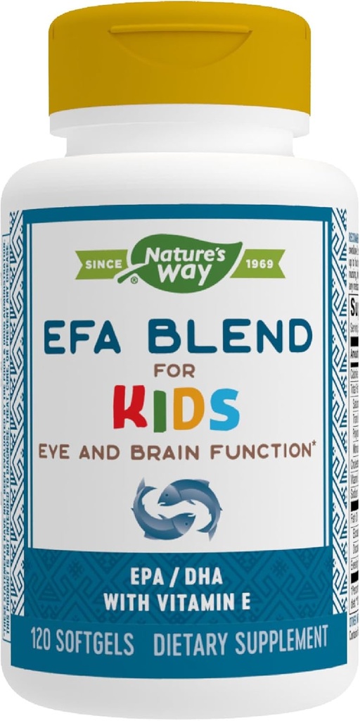 Nature's Way EFA Mix for Kids with vitamin E, Supports Eye and Brain Function*, 120 Softgels