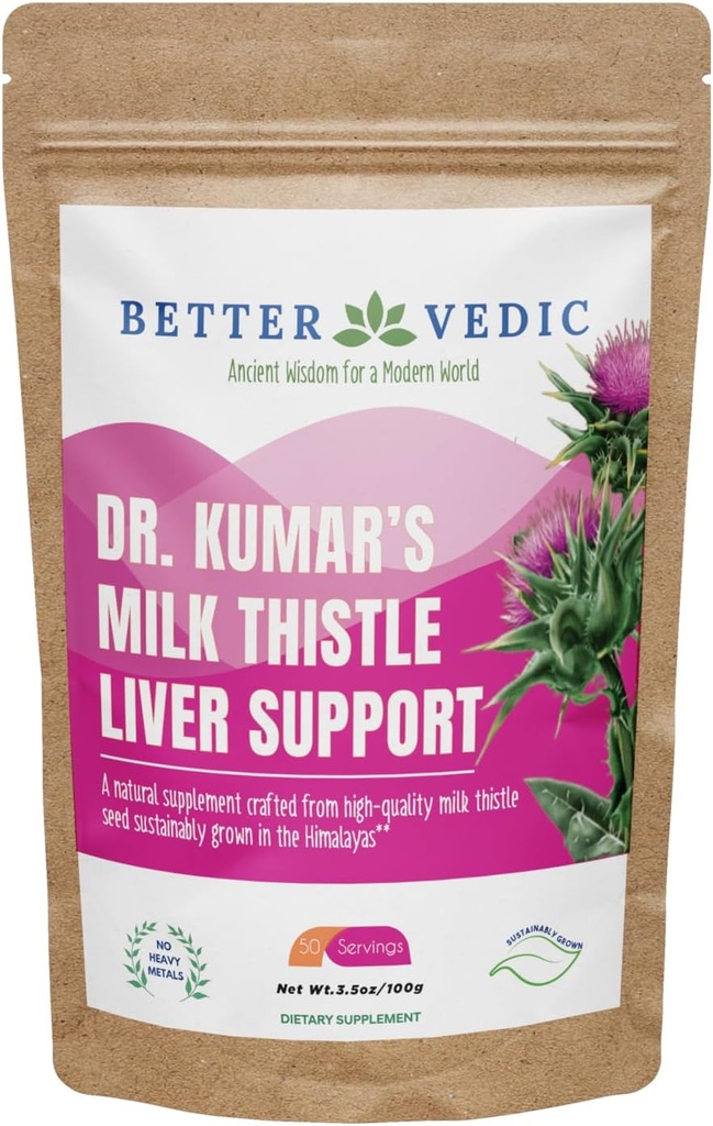 Süt Butle Max - Liver Support - Pure Milk Butle Toz - Silymarin, Geleneksel Ayurveda Herbal Supplement - Vegan, Solar Tray, No Preservatives - 3.53 oz - 50 Hizmetler
