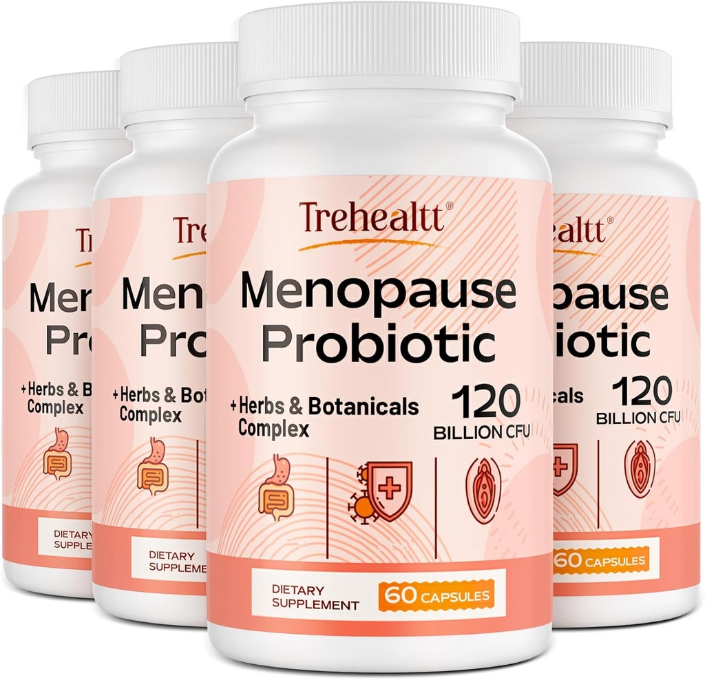 Menopause supplements for women, 120 Billion CFU Probiotic, 13-in-1 Herbs & Botanicals Complex, for Hormone Menopause, Hot Flashes, Night Sweats, Mood Swings, Sleep Disturbances, Vegan, 240 Capsules