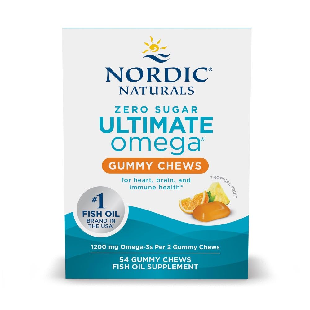 Nordic Naturals Zero Sugar Ultimate Omega Gummy Chews - Tropikal Meyve - 54 Gummy Chews - Non GMO - Optimal Wellness - 27 Hizmet