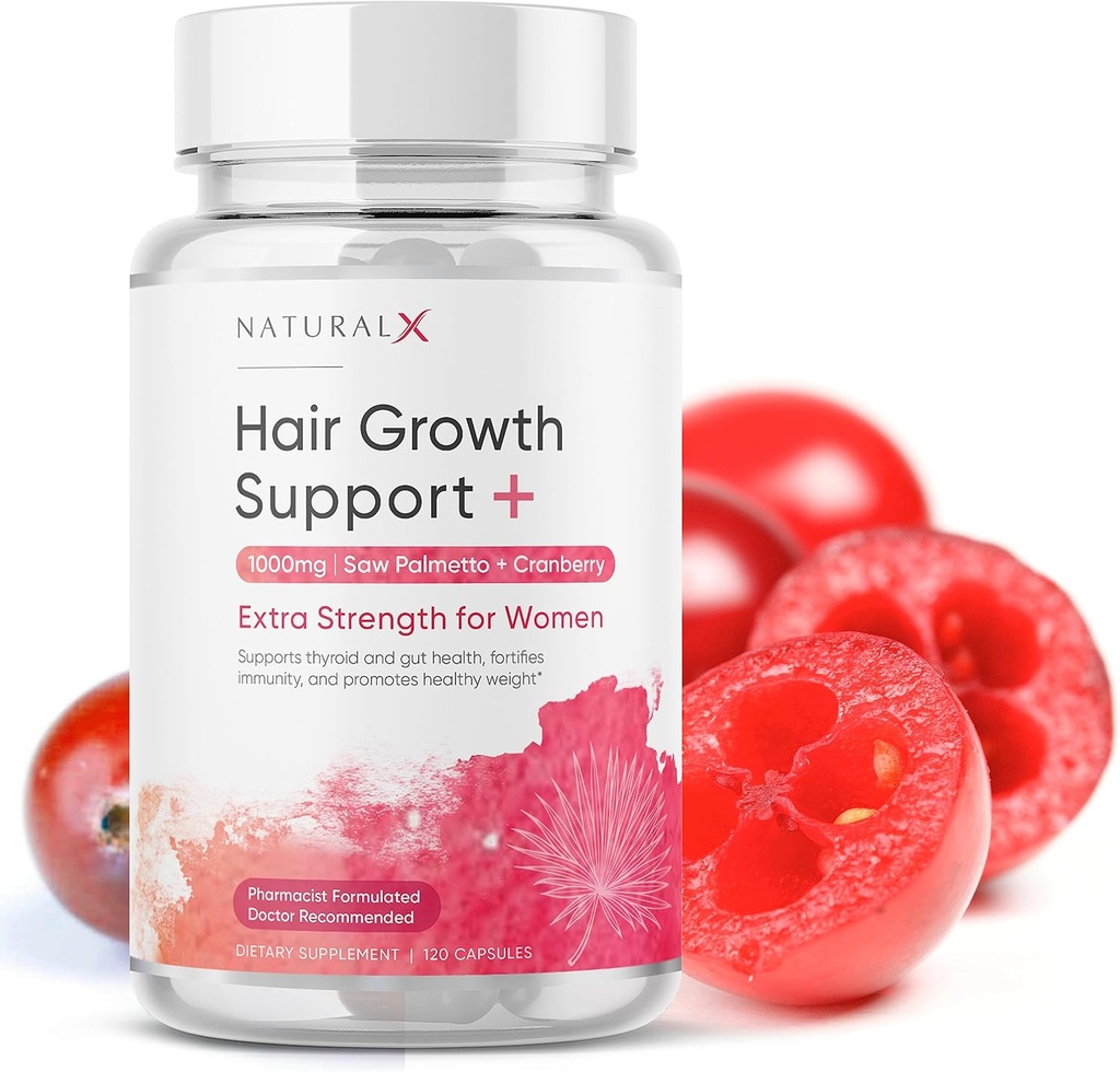 Kadınlar için Palmetto - FB Blocker Saç Büyüme Tamam - 1500 mg Saw Palmetto, Anti-Hair Kayıp Desteği için Cranberry ile Saç Vitaminleri, Fuller Saç ve Regrowth (30-Day Supply)