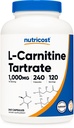 Nutricost L-Carnitine Tartrate 1.000 mg, 240 Capsules - 500 mg Per Capsule, 120 Hizmet