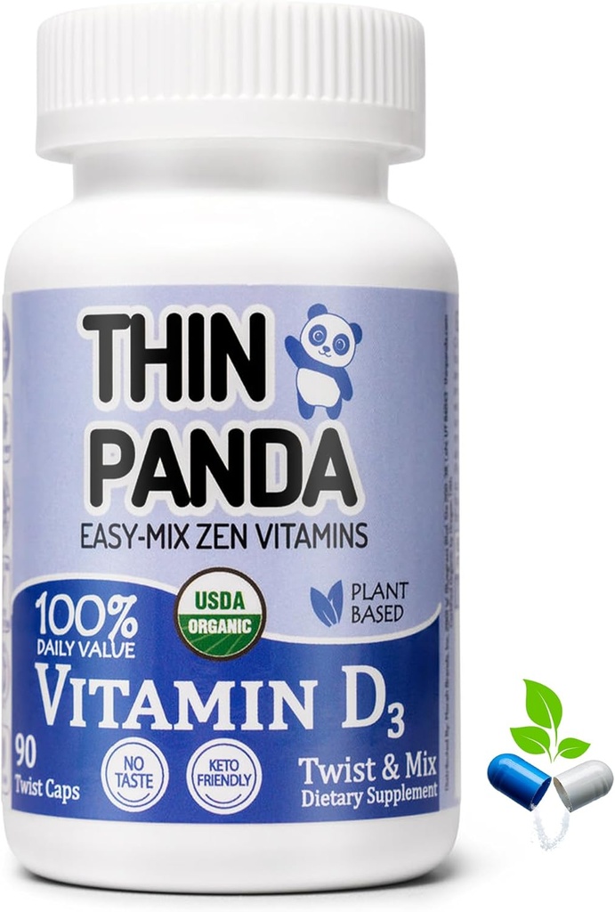 100% Organik Vitamin D3 Tamam | 100% Of Your RDA | Güçlü Bones & Health Immunity | Benzersiz Twist & Mix Design | GMO Gluten Vegan & Taste Free | Yetişkinler & Kids Ages 4 & Older | 90 Hizmetler