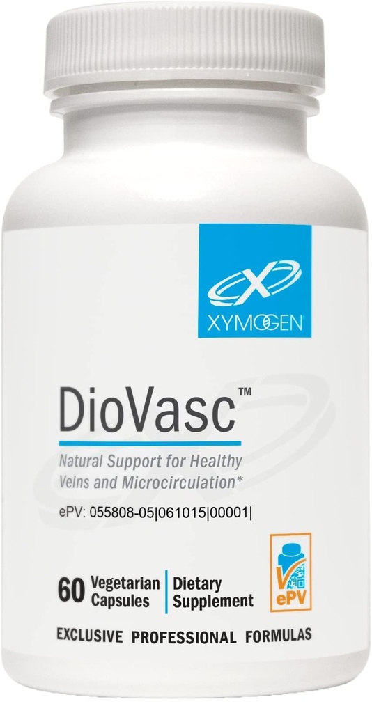 XYMOGEN DioVasc - Sağlıklı Veins, Capillaries, Blood Circulation - Micronized Diosmin for improved Aborpsiyon - Blood Flow Supplement, Helps The Normal Lymphaksiyon (60 Capsules)