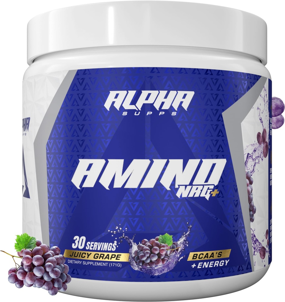 Alpha Supps Reese NRG+ BCAAEnergy Recovery Toz - Electrolytes ile Hydration Meeting - Erkekler ve Kadınlarda Optimal Performans Desteği için Odaklı Performans Desteği (30 Hizmet, Juicy Grape)