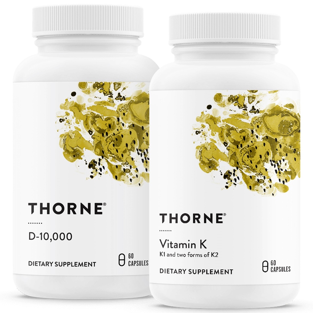 THORNE - Bone Health Sche - Vitamin D3 & Vitamin K - Sağlıklı Kemikleri, Diş Kasları, Cardiovascular ve Immune Function - 30 ila 60 Hizmetler