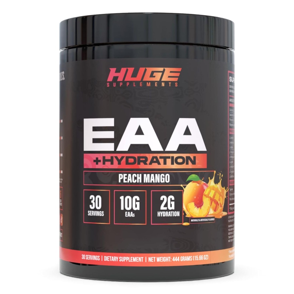 Büyük EAA Supplement, En Yüksek Dosed Essential Amino Asit Toz, 1.2.8g EAAs & 8g BCAAs Per Servis, Kas Büyüme, Kurtarma ve Performans (Peach)