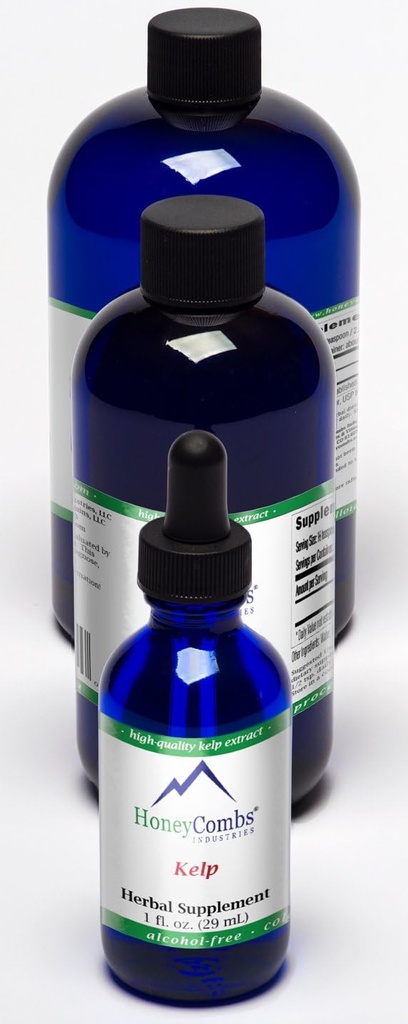 HoneyCombs 8oz. Kelp – Beyine Destek, Digestion, Glands, Saç, Kalp ve Daha Fazla - Alkol Özgür Sıvı Ekstraksiyon