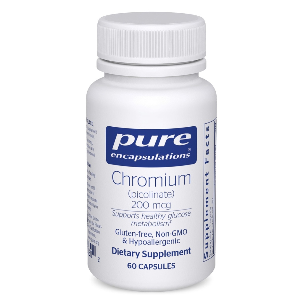 Saf Encapsulations Chromium (Picolinate) 200 mcg | Sağlıklı Lipid ve Carbohidrat Metabolism Desteği için Hipoallergenic Supplement* | 60 Capsules