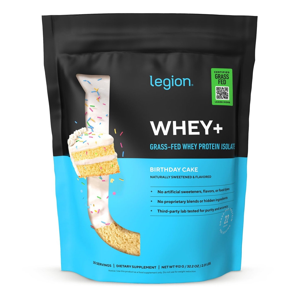 LEGION Whey+ Protein Whey Isolate from Grass Fed İneks - Whey Protein Isolate Toz Low Calorie, Non-GMO, Sugar Free, Lactose and Gluten Free, All Natural Protein Toz for Men & Women, 30 Servisler