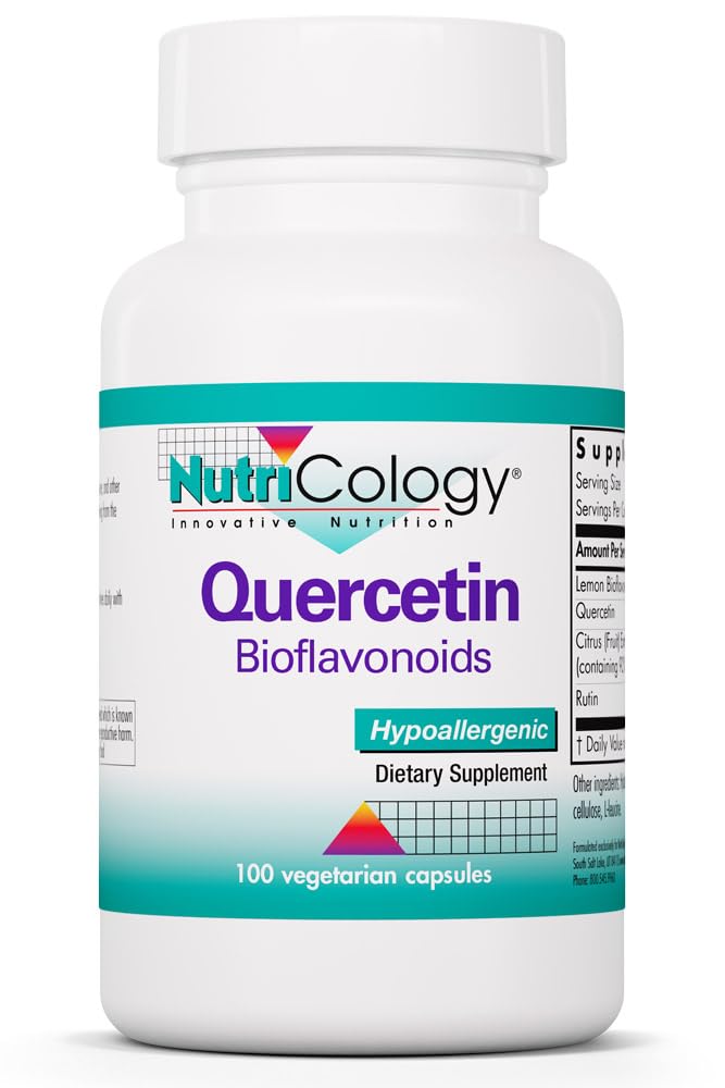 Nutricology Quercetin Bioflavonoids - Lemon Bioflavono Kompleksi, Düsseldorf, Citrus Extract, Hesperidin, Vegetarian Capsules - 100 Count Count Count