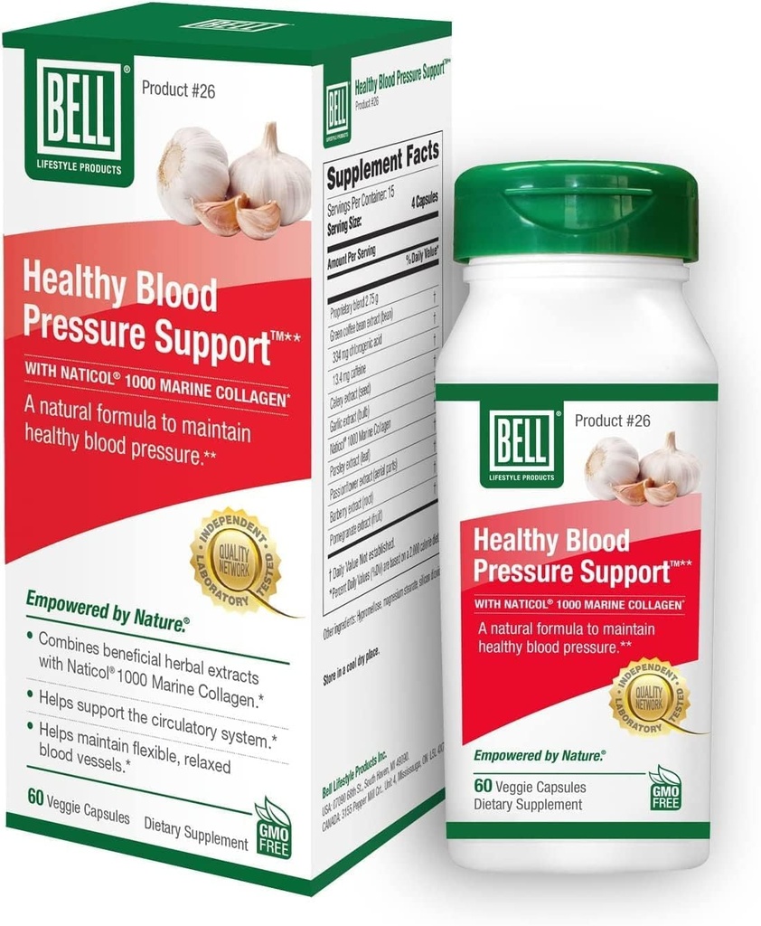 Bell Sağlıklı Kan Basıncı DestekTM Benzersiz Kız - Yeşil Kahve Bean Ekstraksiyonu Doğal Ölçeği, Cel & Celery Tohum Ekstraksiyon Supplements- 60 Capsules, Vegan, Non-GMOS