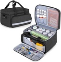 CURM Pill Şişe Organizecı Depolama, Pill Organizer ve Tıbbi Malzemeler için İlaç Kilit Kutusu, Black (Patented Design)