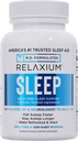 Relaxium Sleep Aid – Yetişkinler için Profesyonel Güçlü Formül | 5 mg Melatonin, Glycinate, Valerest & Ashwagandha | Non-Habit Sleep Support | 60 Capsules, 30-Day Supply