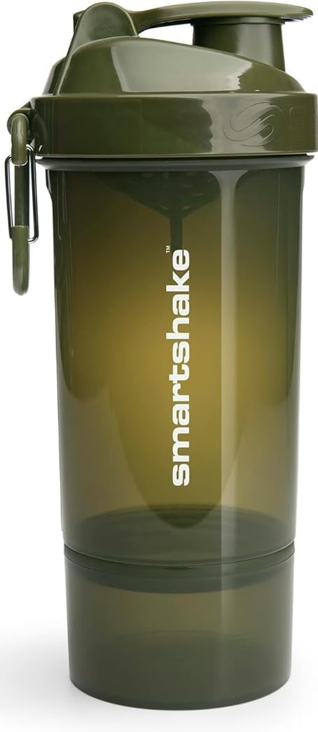 Smartshake O2GO ONE Plastik Protein Shaker Şişe 800 ml | 27 oz - Leakproof Vida-on Lid - BPA Ücretsiz - Uniseks - Ordu Yeşil