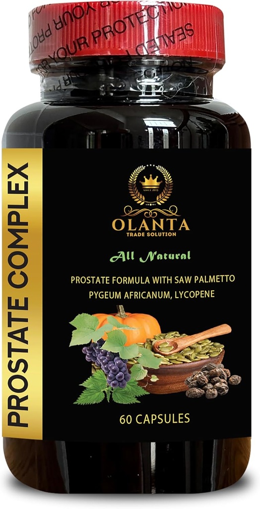 Prostate Support Supplement - Prostate Complex for Men - Helps Prostate Function, Boron for Prostate, Saw Palmetto for Prostate, Pygeum africanum Extract - 1 Bottle