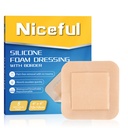 Silikon Köpük 4"x4", Su geçirmez Silikon Bantları, Yüksek Absorbency Bed Sore Bandages Yara Bakımı Giyinme (2.5"X2.5) Pad, 5 Packs, FSA HSA Electable