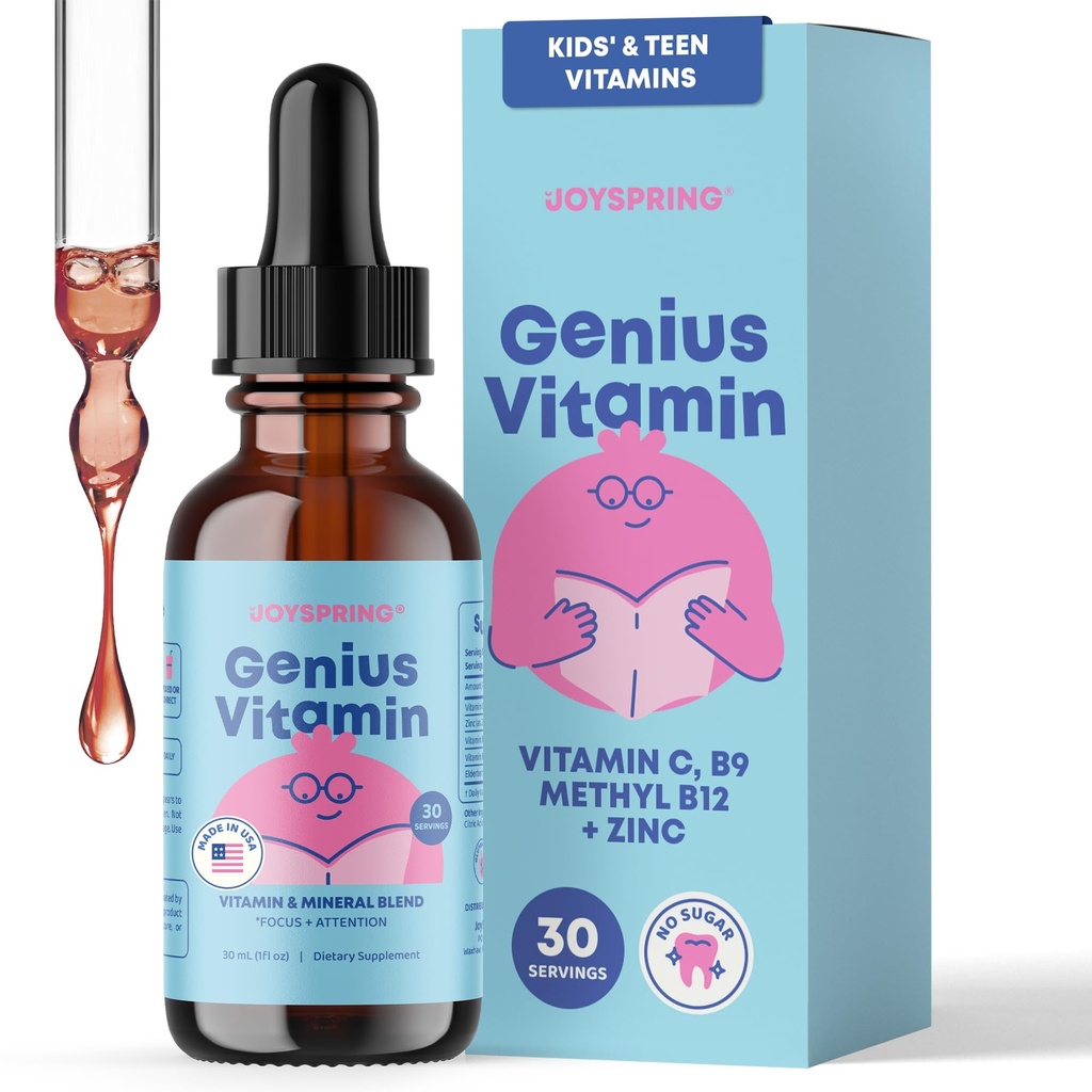 JoySpring Kids B Kompleksi | Vitamin B Kompleksi B Kompleks Sıvı Ölmüş, çinko & Vitamin C | Genel Wellness (1 f oz) 30 Hizmetler
