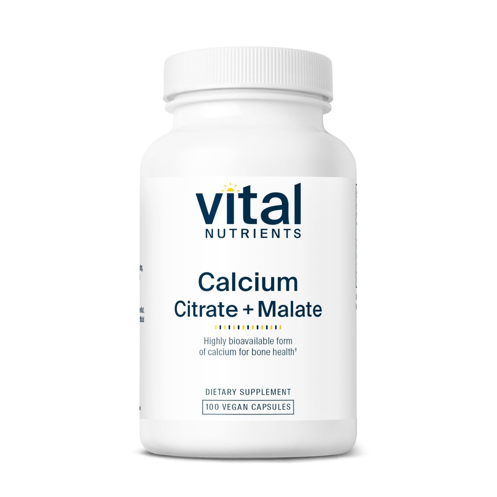 Vital Nutrientsuba Citrate ve Malate Kompleksi 150 mg | Vegan Tamam | Bone Strength, Muscle and Cardiovascular Health* | Gluten, Süt ve Soy Free | 100 Capsules
