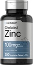 Horbäach Chelated Zinc Supplement 100mg | 250 Tablets