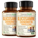 Glucosamine Chondroitin MSM – Glucosamine Sulfate 1500 mg, Chondroitin ve MSM ile Kadınlar ve Erkekler için Ortak Destek Desteği - 2 Pack for Women and Men with Glucosamine Sulfate 1500 mg, Chondroitin and MSM - For Cartilage, Joint Health and Flexacy - 2 Pack