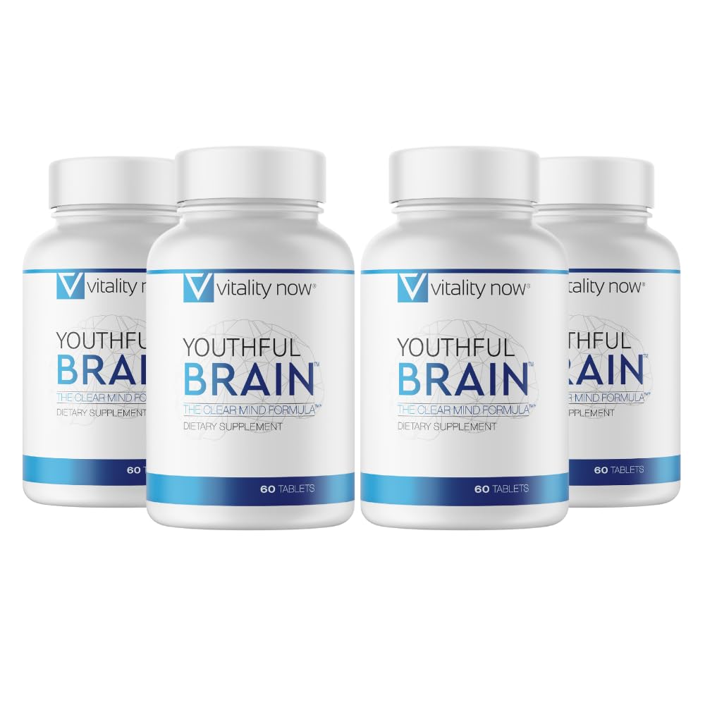 Genç Beyin 4 Şişe Paketi - Memory & Brain Health Support Supplement - Bacopa Monnieri, Ginkgo Biloba, B12-120-Day Supply (240) Kontra