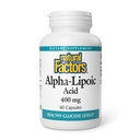 Doğal Faktörler Alfa-Lipoic Acid 400 mg, Tüm Vücut Antioksi Desteği, 60 Capsules