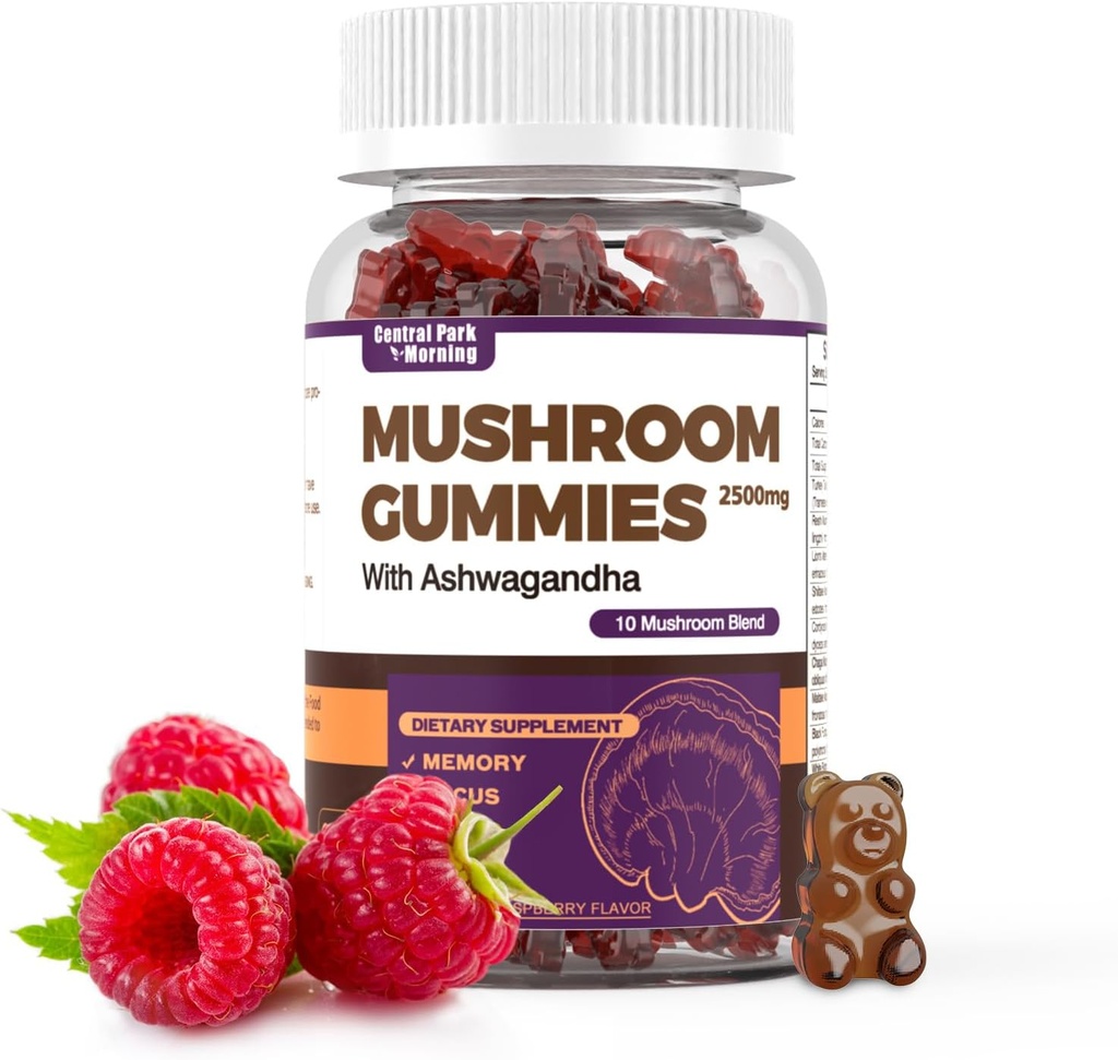 Mushroom Gummies 606 10x Mushroom Supplement with Ashwagandha for Immune Health, Mood & Stres Desteği