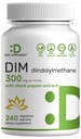DIM Supplement 300 mg, 240 Caps, 4 Ay Supply | Estrogen Balance for Men & Women | Diindolylmethane Plus Black Pepper Extract for Advancedd Abors | Hormonal & Skin Health Support