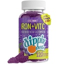 Demir C & B12 Gummies (120 Count) Kırmızı Kan Hücre Formasyon için Yaşam | Gum Drop Grape Real Pectin Meyve Chew Supplements | Vegan, Non-GMO, Gluten Free & Gelatin Free & Gelatin Free