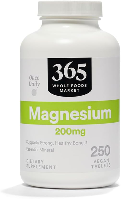 365 by Whole Foods Market, Magnezyum 200 mg, Vegan, 250 Tablet