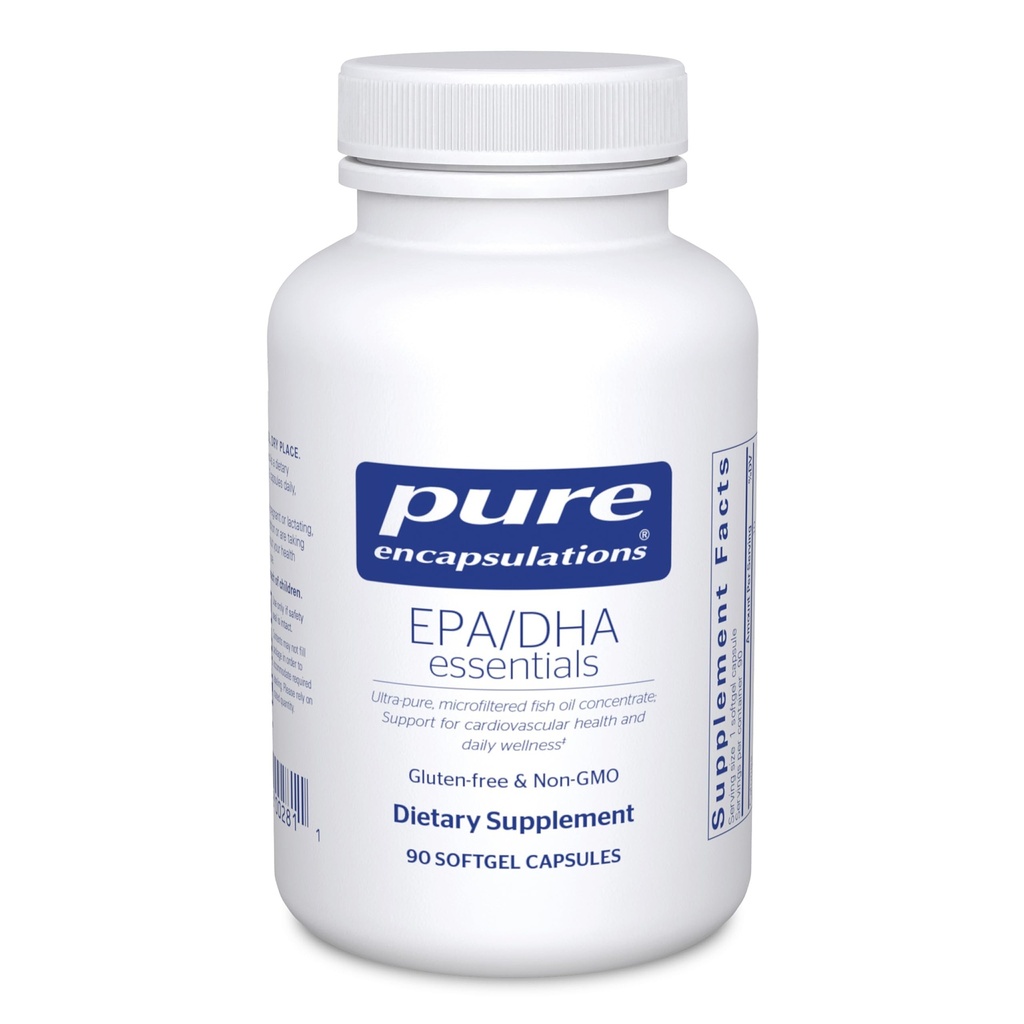Pure Encapsulations EPA/DHA Essentials - Fish Oil Machinery Supplement to Support Cardiovascular Health - Premium EPA & DHA Supplement with Omega 3-90 Softgel Capsules