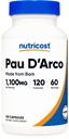 Nutricost PAU D'Arco Inner Bark 1100mg, 120 Vegetarian Capsules (60 Serv) - Non-GMO & Gluten Free
