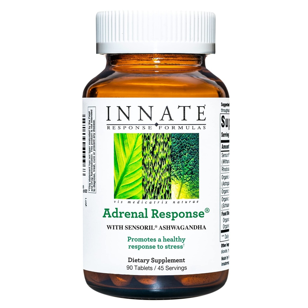 INNATE Response Formulas - Adrenal Response Herbal Supplement - Ashwagandha ile - Optimal Stres Yanıtı - Non-GMO, Vegetarian, ve 9 Yiyecek Allergens olmadan - 90 Tablet (45 Hizmet)