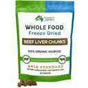 GRASSLAND NUTRITION Organik Liver Freeze kıl Chunks - Doğal Demirde Yüksek, Enerji Için A, B12 (120g)