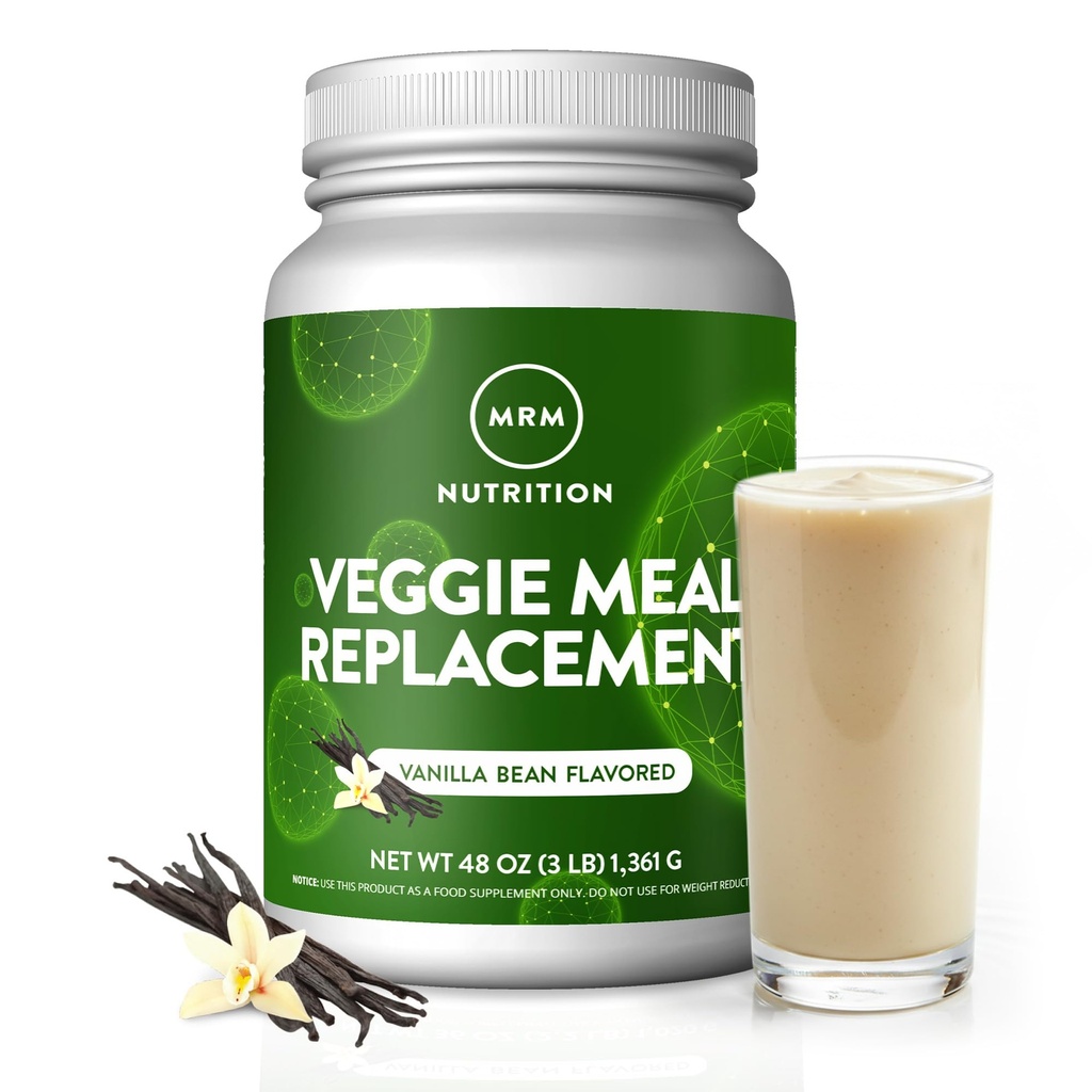 MRM Beslenme Veggie Meal Yenileme Protein | Vanilla Bean Flavored | 22g komple bitki bazlı protein | Meal on-the-go | Mediate açlığı | Dengeli makronutrient formülü | 28 servis