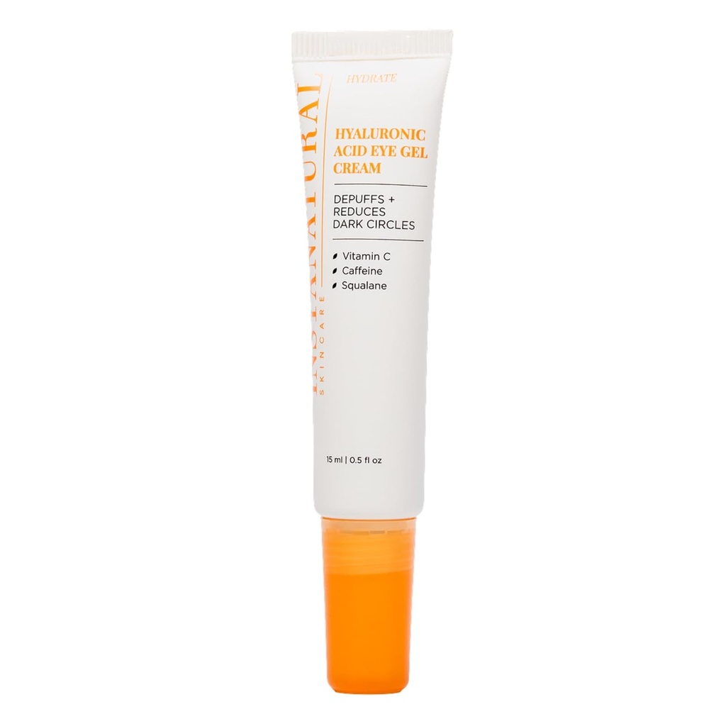 Insta Natural Hyaluronic Acid Eye Gel Cream, Kadınlar ve Erkekler için Göz Kremi, Metal Circles ve Wrinkles, Caffeine, Squalane &,, 0,5 Fl Oz
