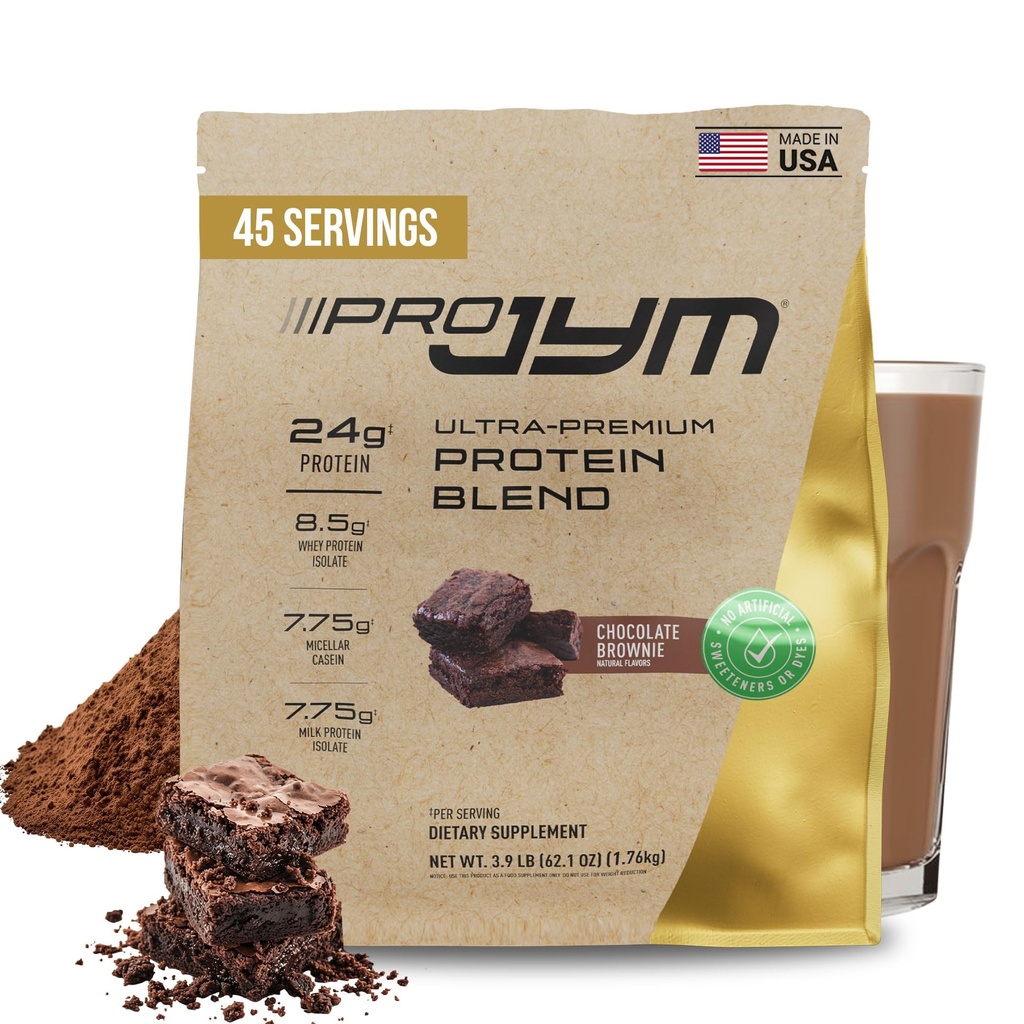 Pro JYM Natural Chocolate Brownie protein Toz Toplantısı - Whey proteini, Casein, & Milk Protein Isolate, for Men & Women Recovery Shakes | JYM Supplement Science | 45 Hizmetler