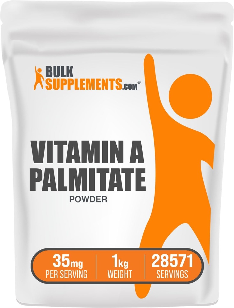 BulkSupplements.com Vitamin A Palmitate Toz - Retinol Palmitate, Immune & Eye Support için A Supplement - Gluten Free, 35 mg per Service, 1 kg (2.2 lbs) (Pazarlamada 1 kg (2.2 lbs) (Pazarlamada 1.