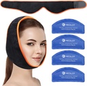 Face Ice Pack TMJ, Bilge Dişler için, 4 Reusable Hot Cold Therapy Gel Packs, Pain Relief for Chin, Head, Jaw, Oral ve Yüz Cerrahisi, Diş İmplantları