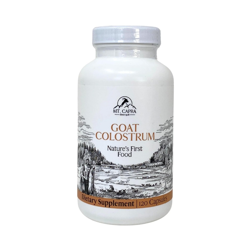 Mt. Capra Goat Milk Colostrum | Sağlıklı Immune System, Gut ve Athletic Performance | Grass-Fed, High in Immunoglobulins | 30 Hizmet - 120 Capsules