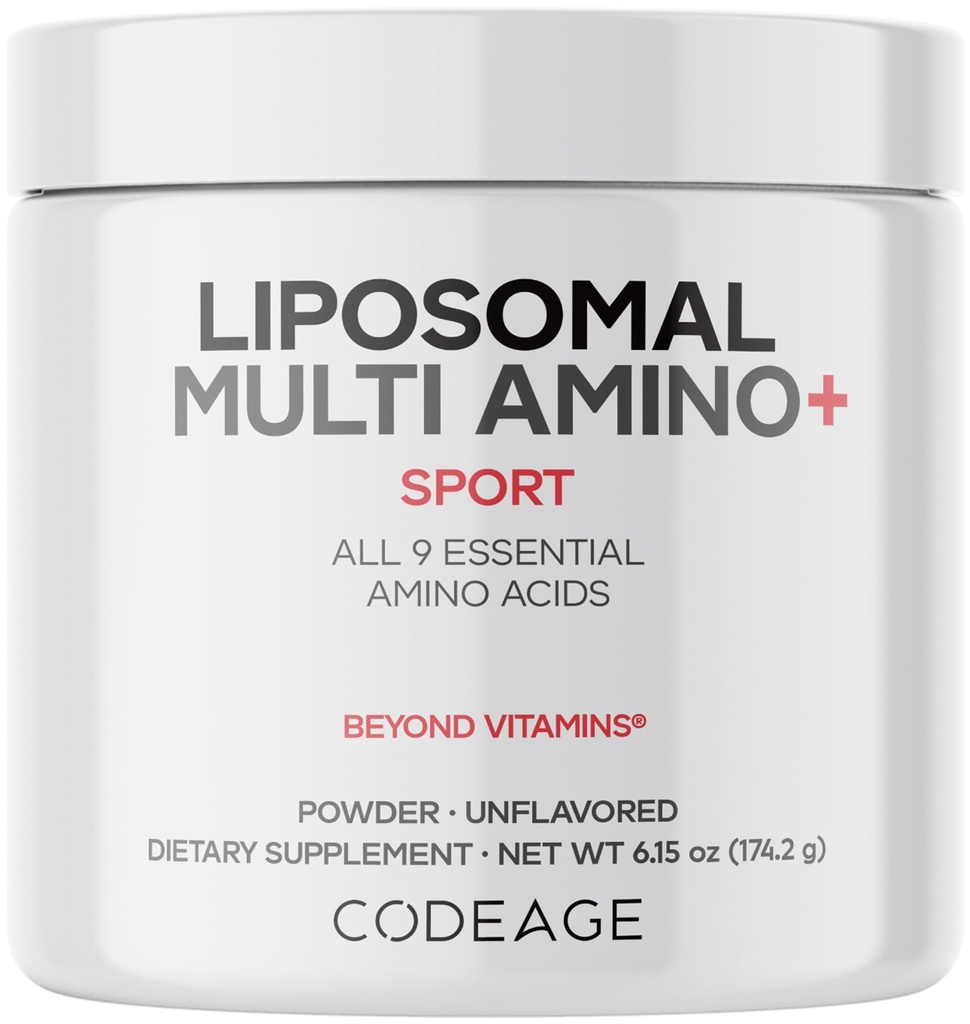 Kodage Liposomal MultiEnergy Toz Supplement - BCAA & EAA Supplement All 9 Essential Platinum Acids, Branched-Chain Platinum Acid, Pre & Post Workout, Unflavored, Liposomal Delivery, Non-GMO, 6.15 ozzzz